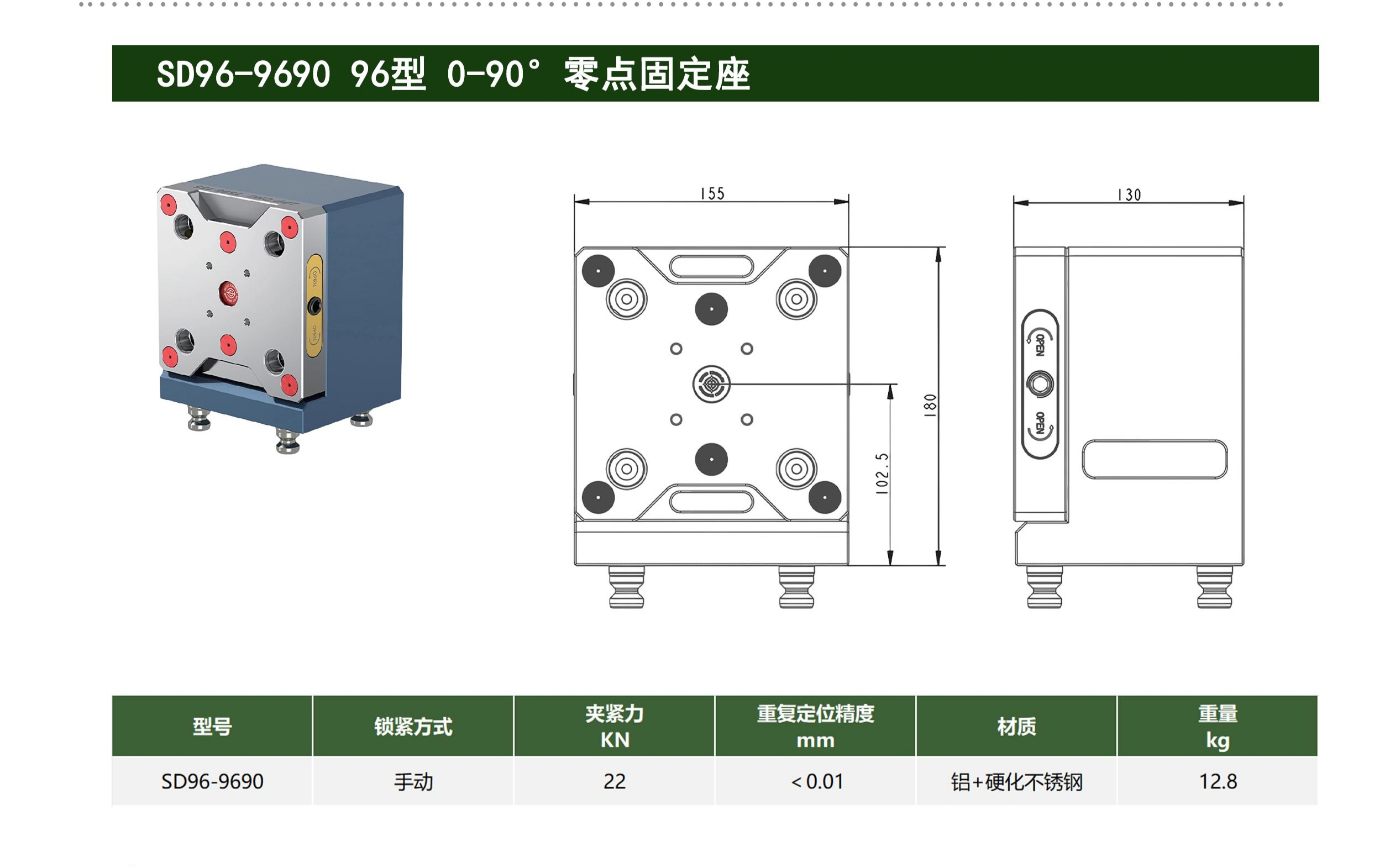 SD96-9690 96型 0-90° 字零点固定座