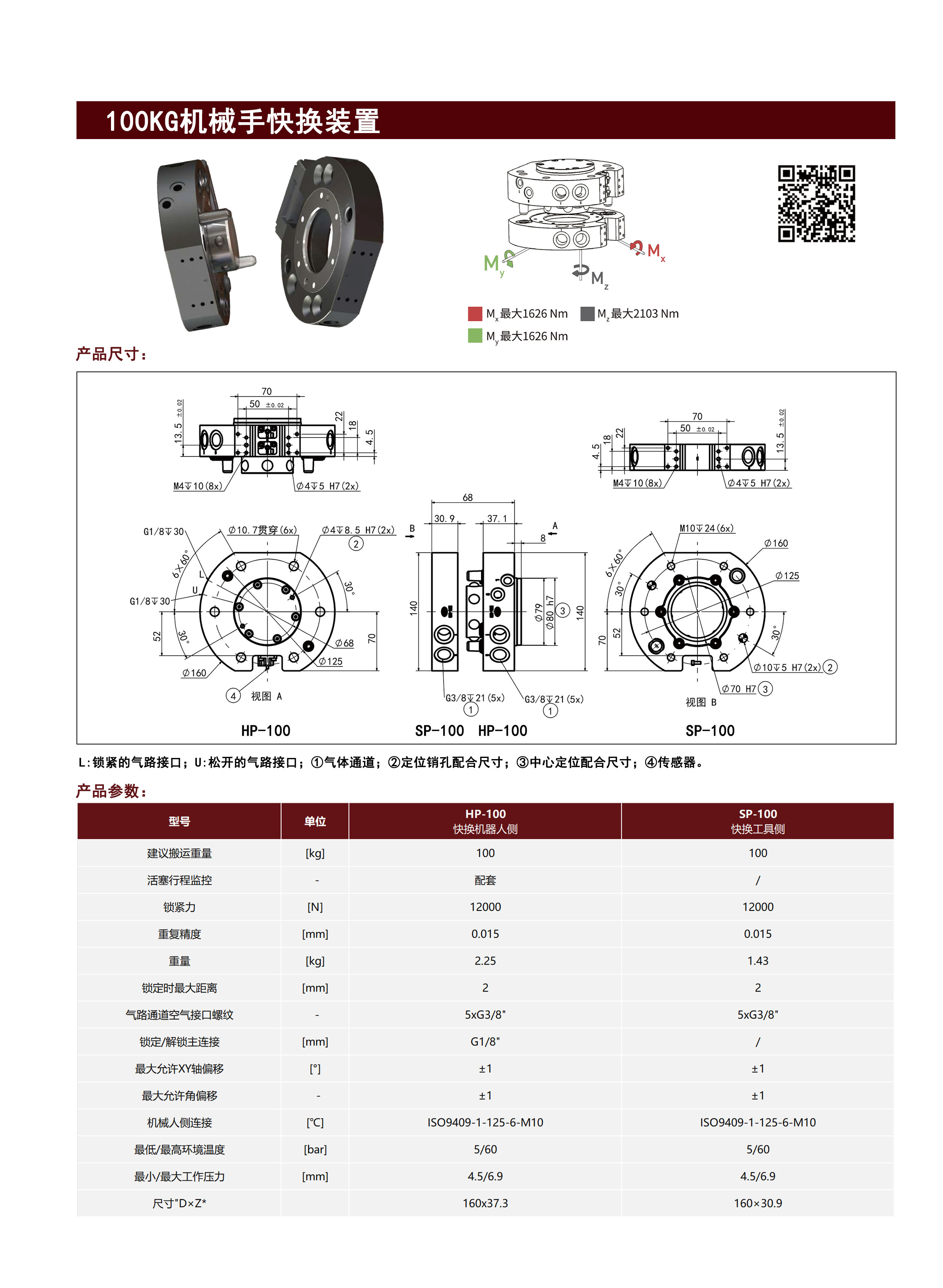 100KG机械手快换装置