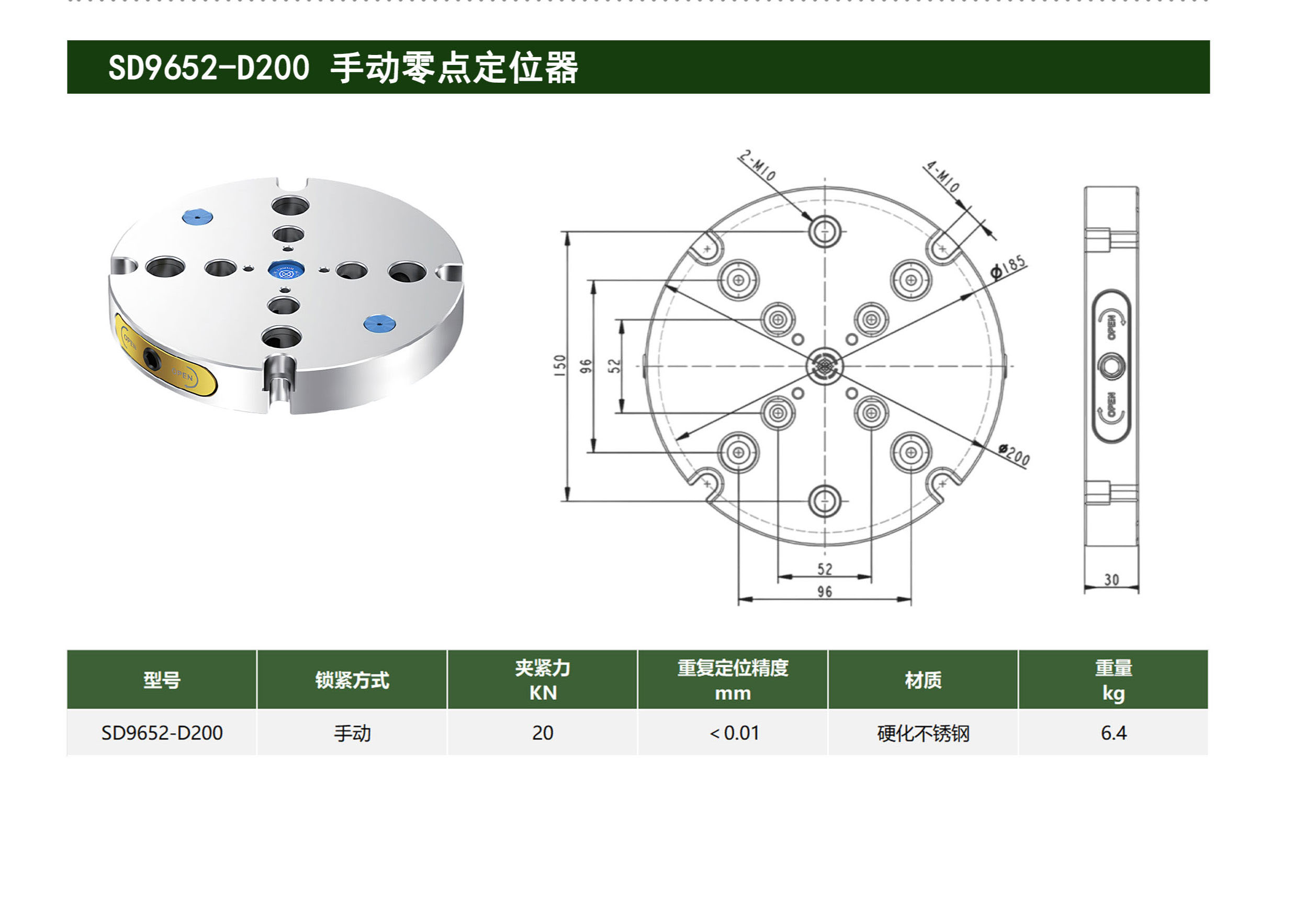 SD9652-D200 手动零点定位器